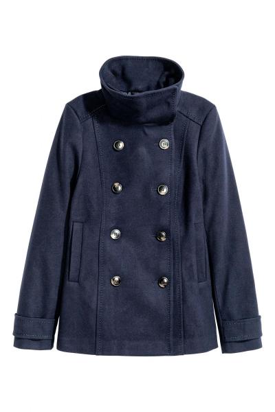 Фотография Double Breasted Short Coat H&M 0390162010 Blue