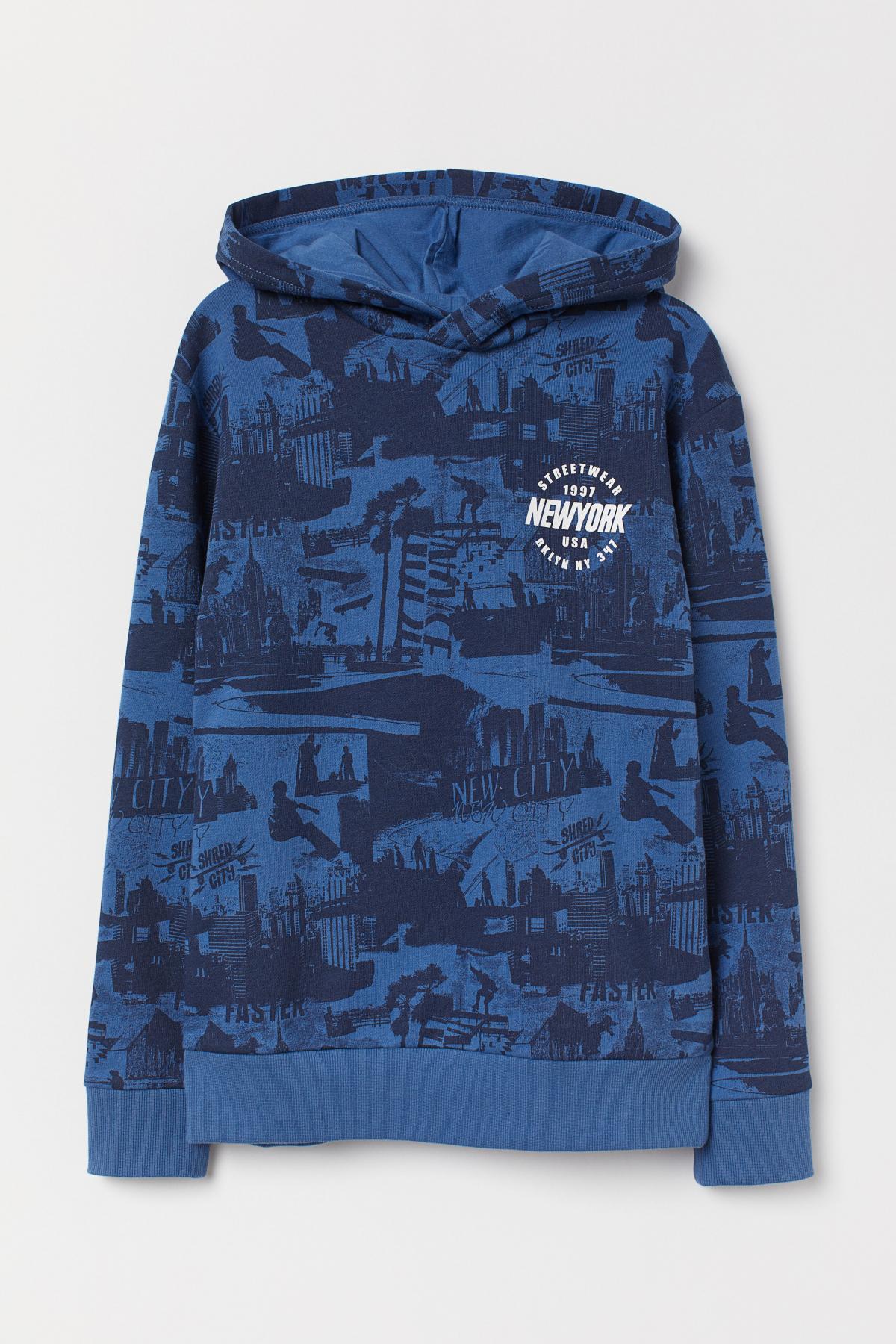 buy, print, hoody, h&m, kid's, 0708285009, blue, color, Kyiv, deliver, Ukraine, price from 17.7 $